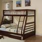 Brown Twin Over Full Size Bunk Bed By Homeroots | Beds | Modishstore