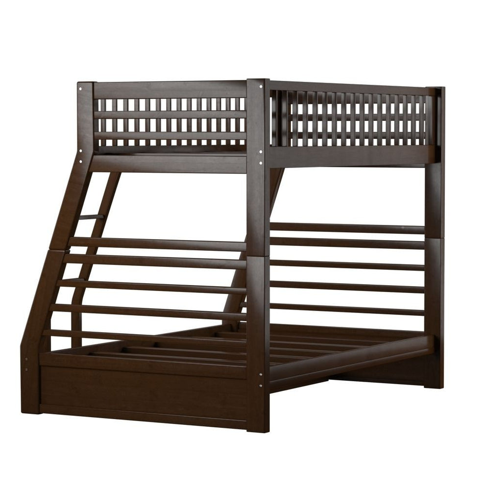 Brown Twin Over Full Size Bunk Bed By Homeroots | Beds | Modishstore - 3