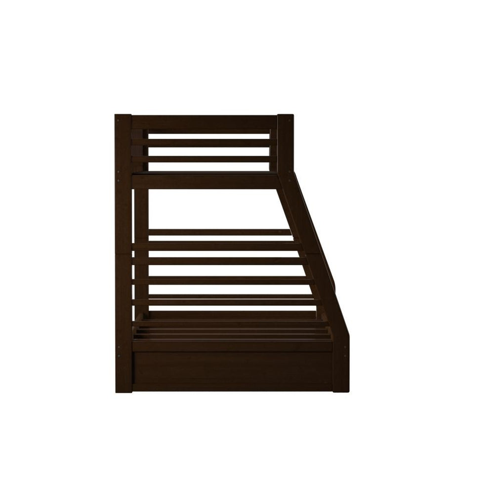 Brown Twin Over Full Size Bunk Bed By Homeroots | Beds | Modishstore - 4