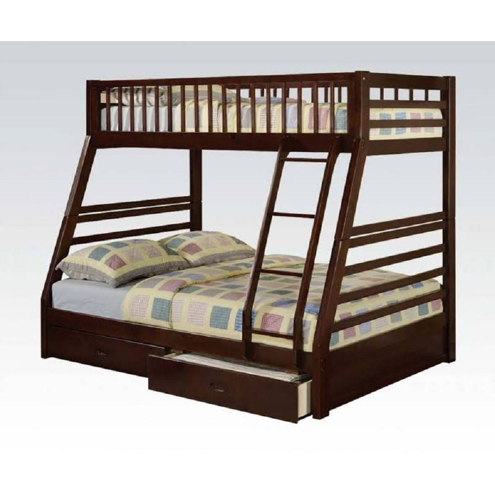 Brown Twin Over Full Size Bunk Bed By Homeroots | Beds | Modishstore - 8