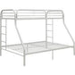 White Twin Xl Over Queen Size Metal Bunk Bed By Homeroots | Beds | Modishstore - 2