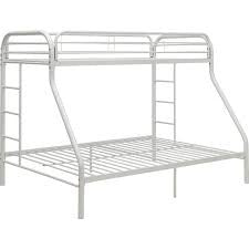 White Twin Xl Over Queen Size Metal Bunk Bed By Homeroots | Beds | Modishstore - 2