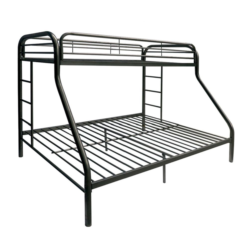 Black Twin Over Full Size Bunk Bed By Homeroots | Beds | Modishstore - 2
