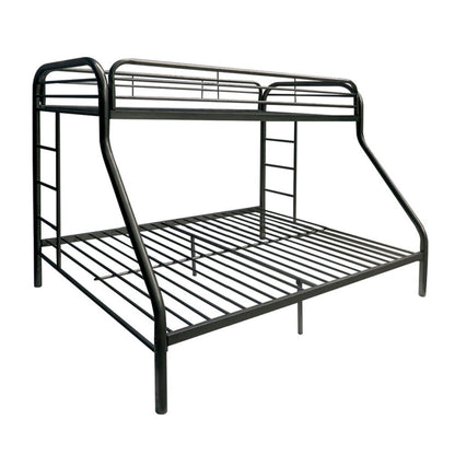 Black Twin Over Full Size Bunk Bed By Homeroots | Beds | Modishstore - 2