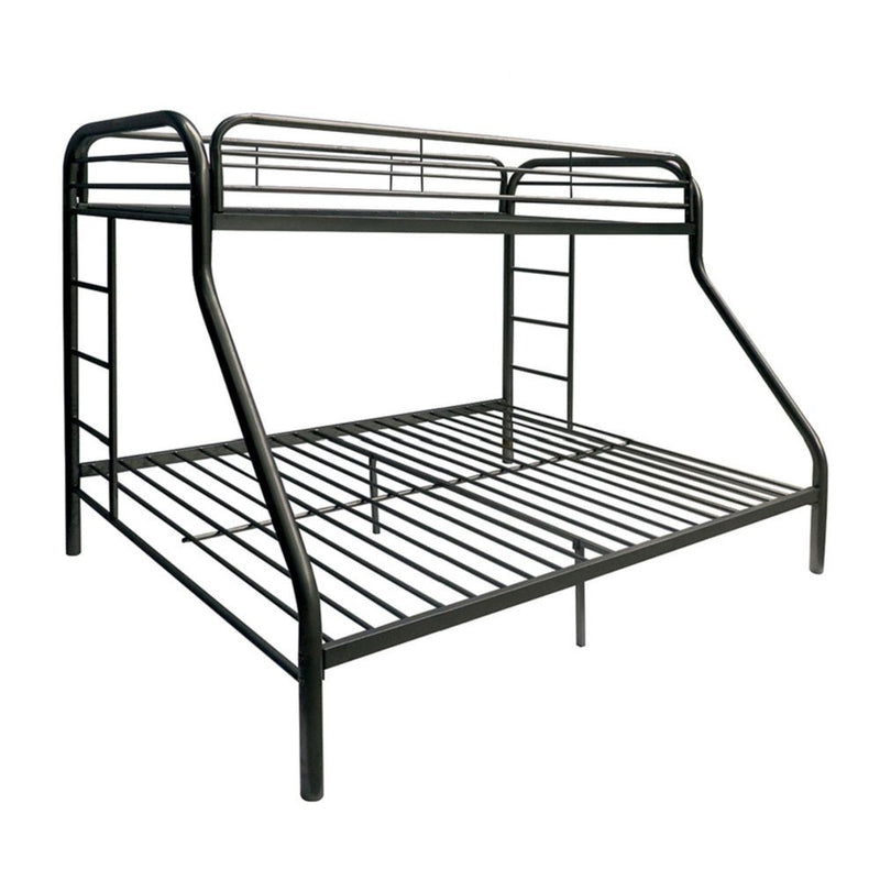 Black Twin Over Full Size Bunk Bed By Homeroots | Beds | Modishstore - 2