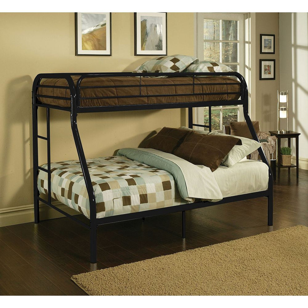 Black Twin Over Full Size Bunk Bed By Homeroots | Beds | Modishstore
