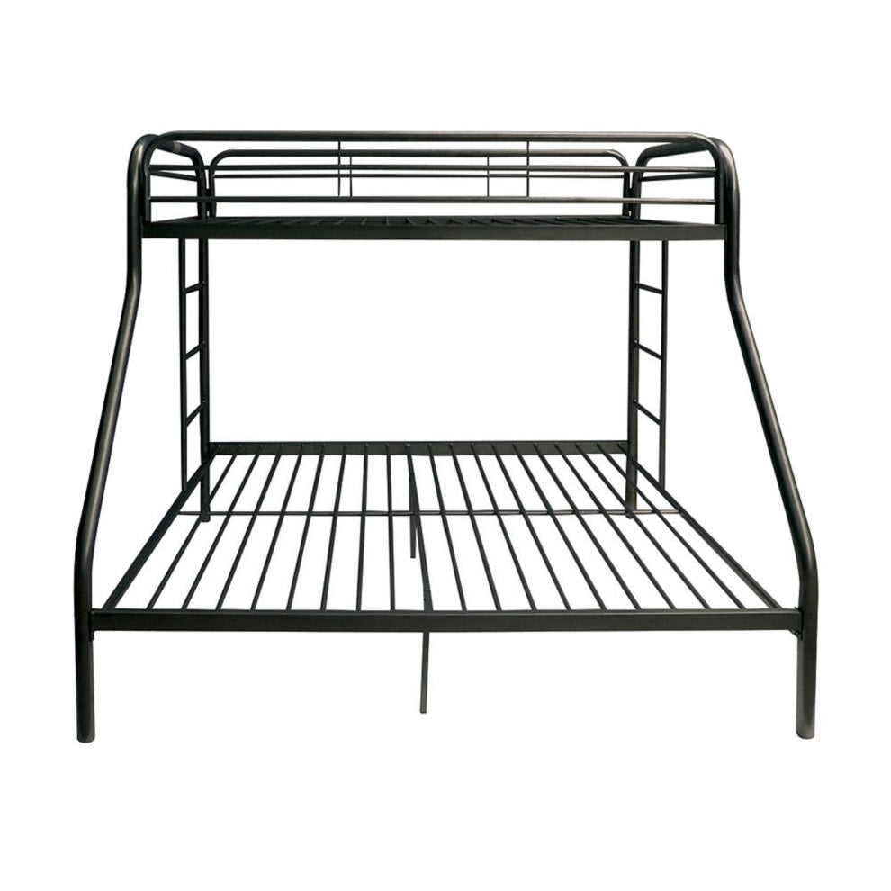 Black Twin Over Full Size Bunk Bed By Homeroots | Beds | Modishstore - 3