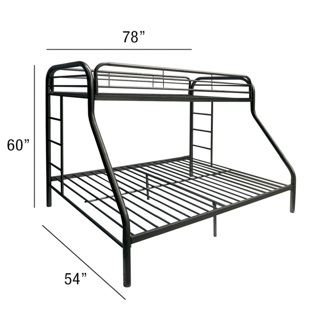 Black Twin Over Full Size Bunk Bed By Homeroots | Beds | Modishstore - 4
