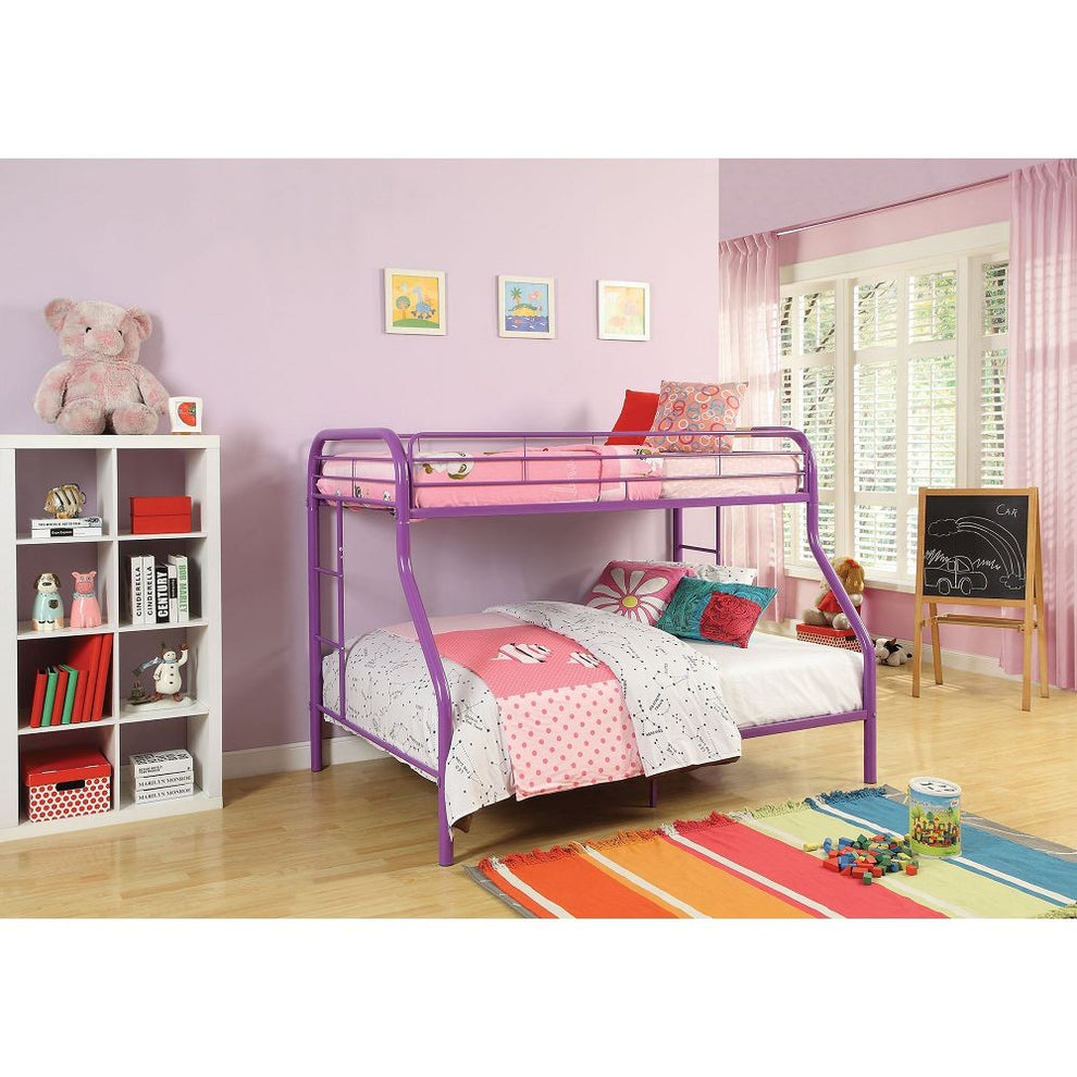 Black Twin Over Full Size Bunk Bed By Homeroots | Beds | Modishstore - 7