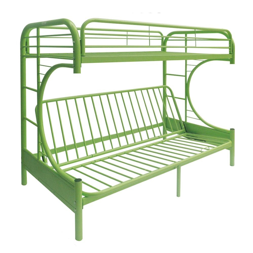 Green Twin Over Full Futon Bunk Bed By Homeroots | Beds | Modishstore - 3