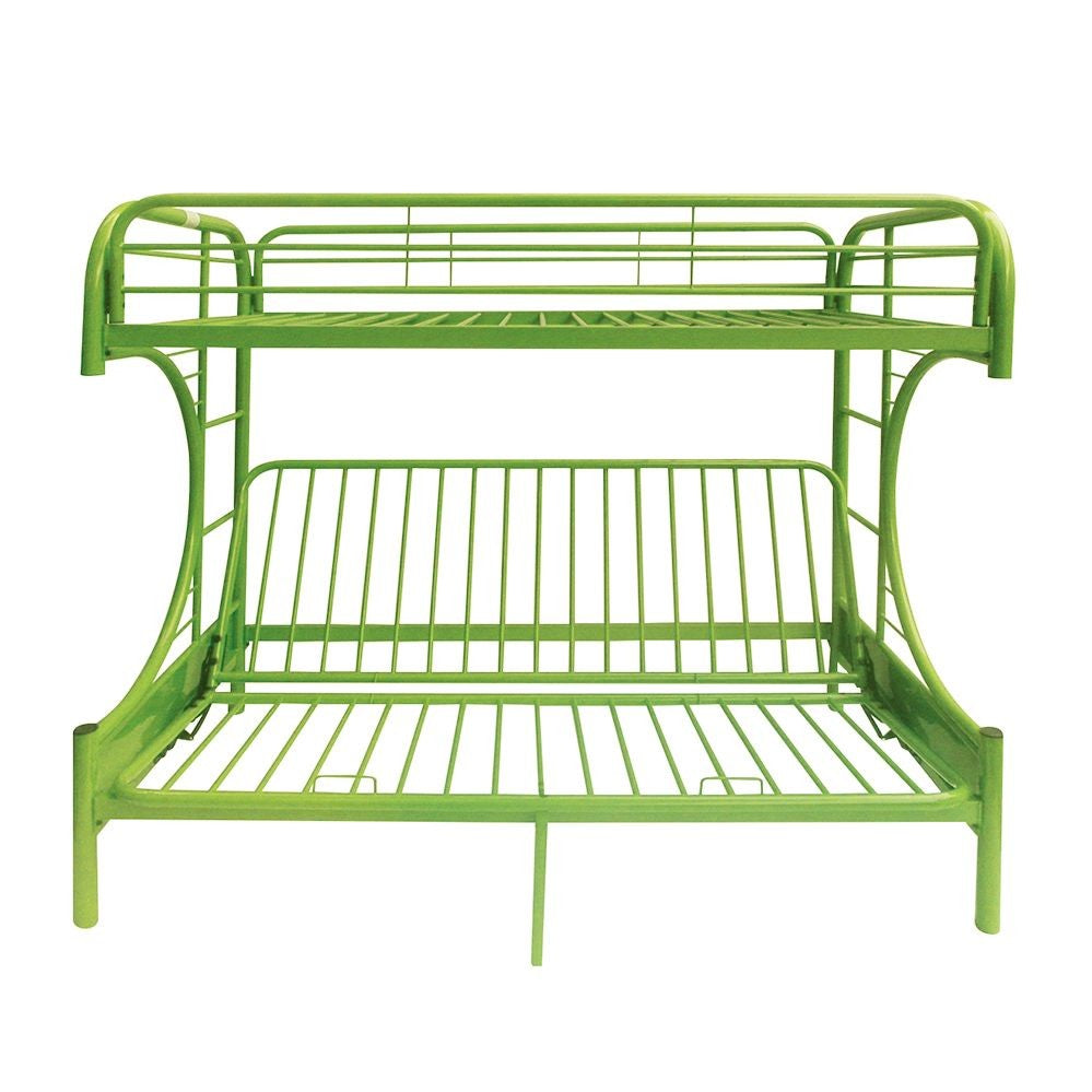Green Twin Over Full Futon Bunk Bed By Homeroots | Beds | Modishstore - 4
