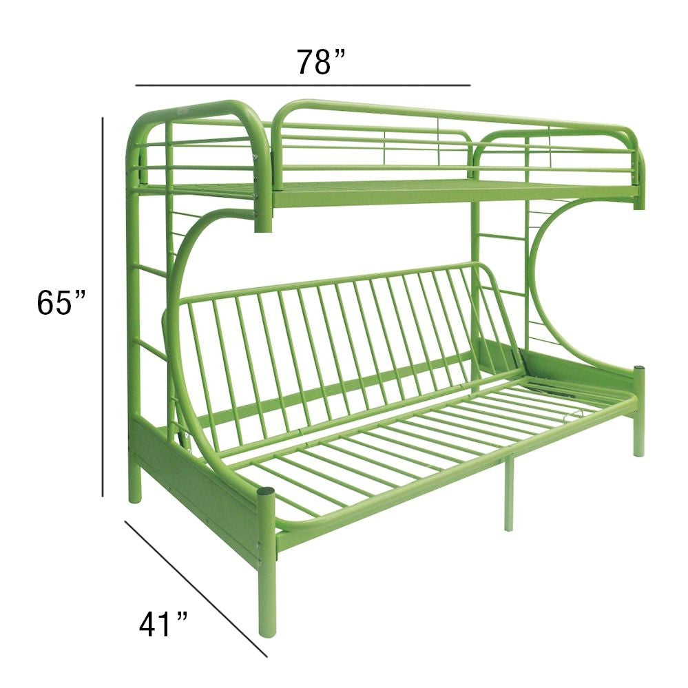 Green Twin Over Full Futon Bunk Bed By Homeroots | Beds | Modishstore - 5
