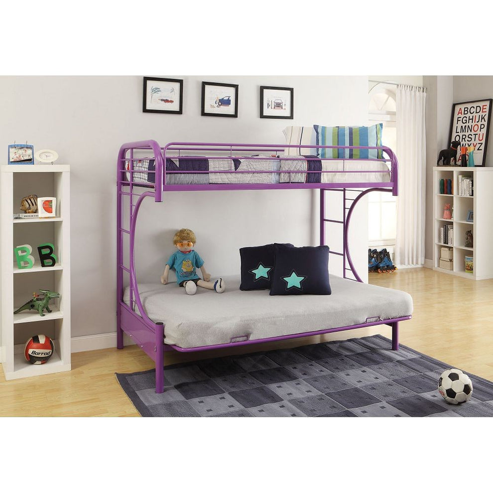 Green Twin Over Full Futon Bunk Bed By Homeroots | Beds | Modishstore - 6