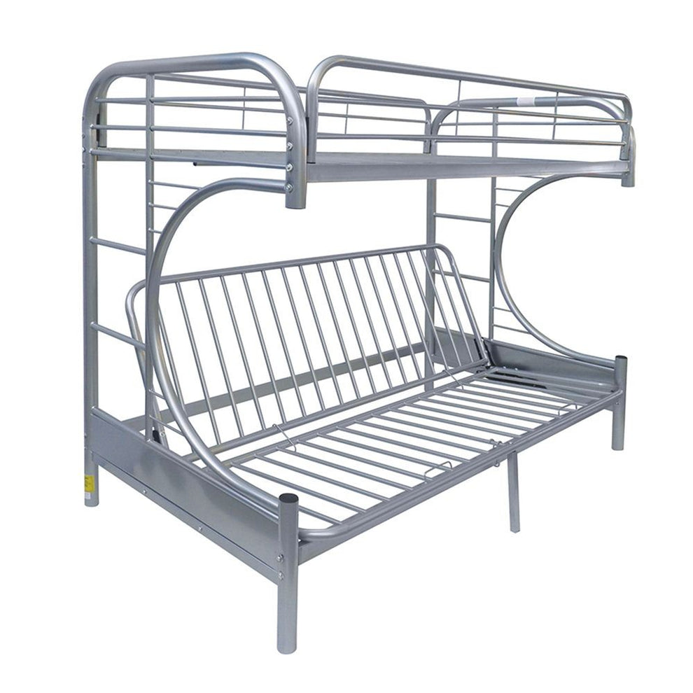 Silver Twin Xl Over Queen Futon Bunk Bed By Homeroots | Beds | Modishstore - 2