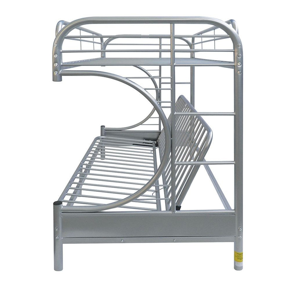 Silver Twin Xl Over Queen Futon Bunk Bed By Homeroots | Beds | Modishstore - 3