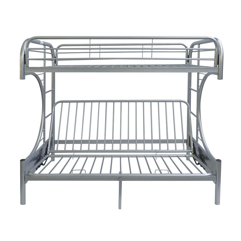 Silver Twin Xl Over Queen Futon Bunk Bed By Homeroots | Beds | Modishstore - 3