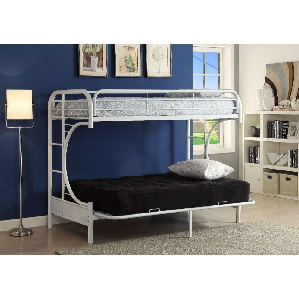 Silver Twin Xl Over Queen Futon Bunk Bed By Homeroots | Beds | Modishstore - 6