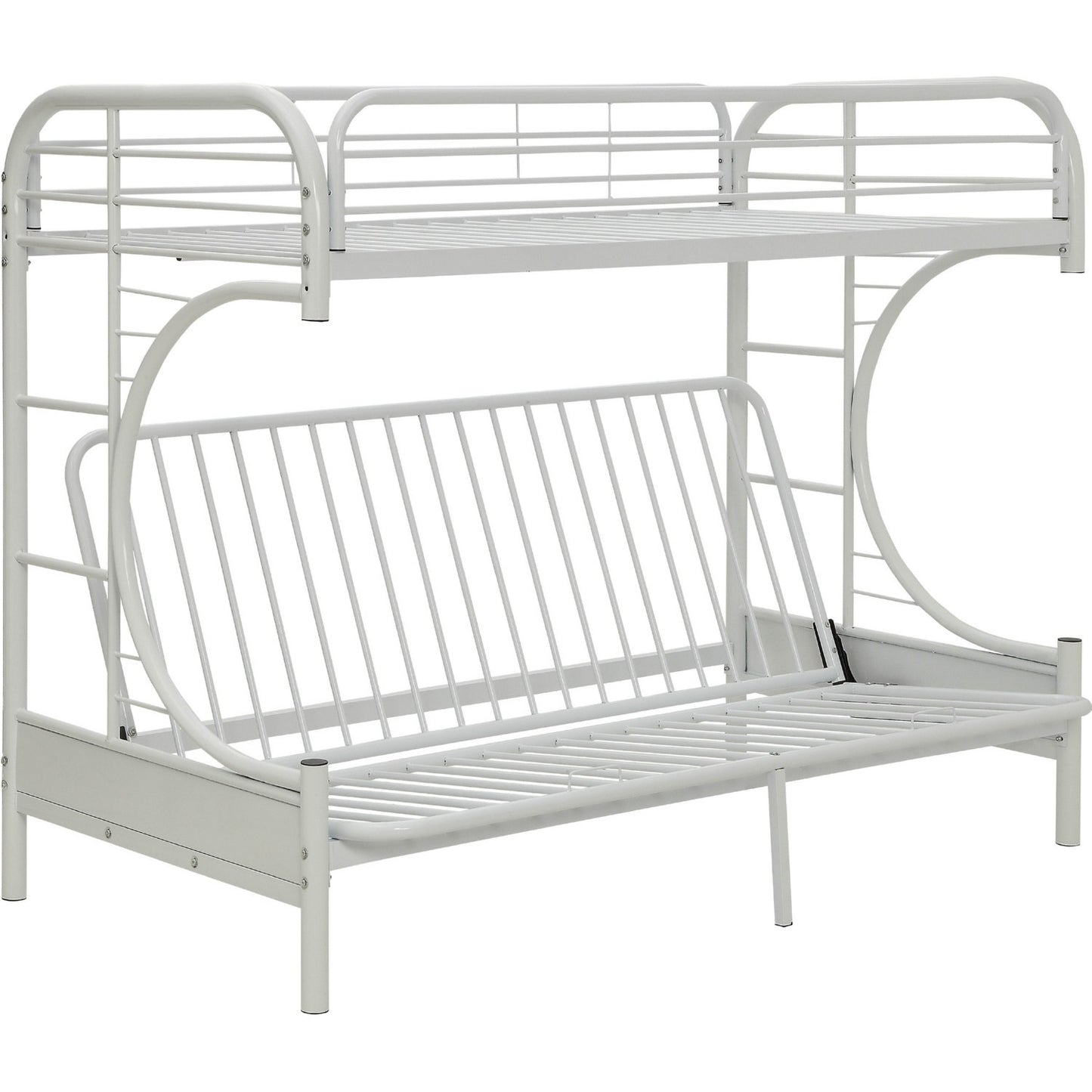 Silver Twin Xl Over Queen Futon Bunk Bed By Homeroots | Beds | Modishstore - 12