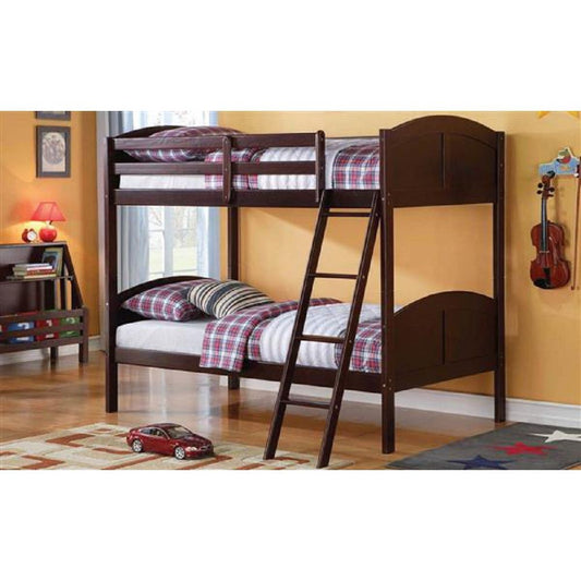 Brown Twin Over Twin Classic Bunk Bed By Homeroots | Beds | Modishstore