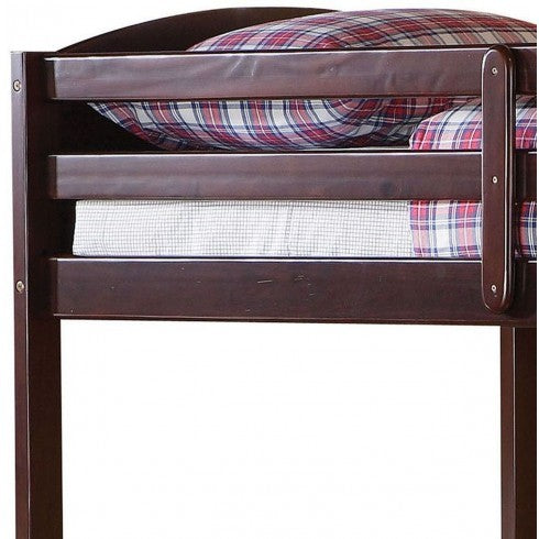 Brown Twin Over Twin Classic Bunk Bed By Homeroots | Beds | Modishstore - 3