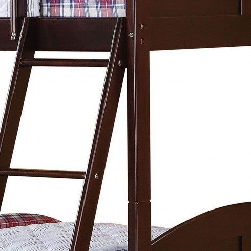 Brown Twin Over Twin Classic Bunk Bed By Homeroots | Beds | Modishstore - 4