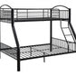 Black Traditional Twin Over Full Bunk Bed By Homeroots | Beds | Modishstore - 2