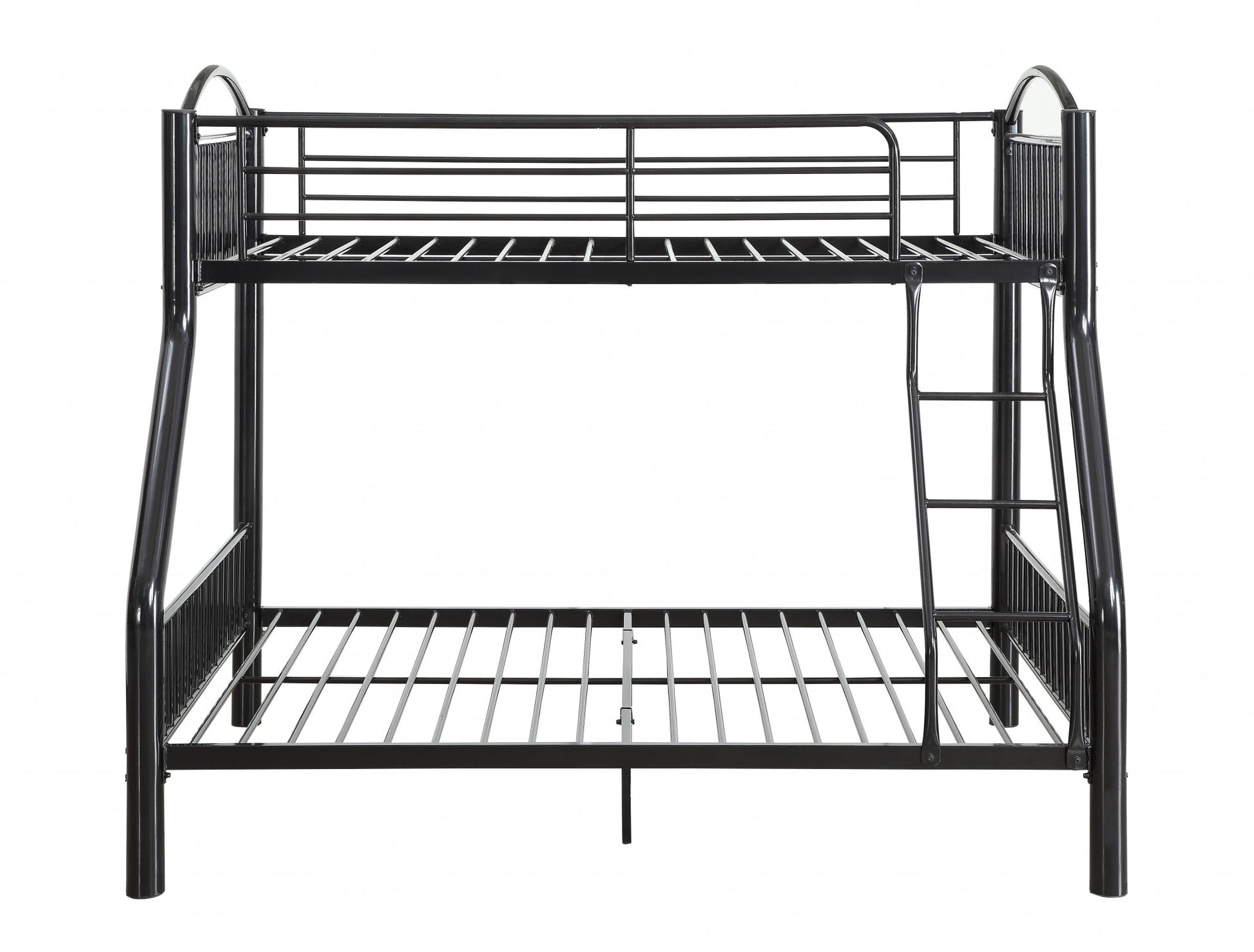 Black Traditional Twin Over Full Bunk Bed By Homeroots | Beds | Modishstore - 3