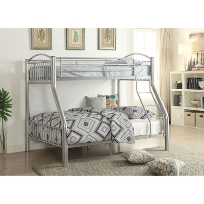 Black Traditional Twin Over Full Bunk Bed By Homeroots | Beds | Modishstore - 5