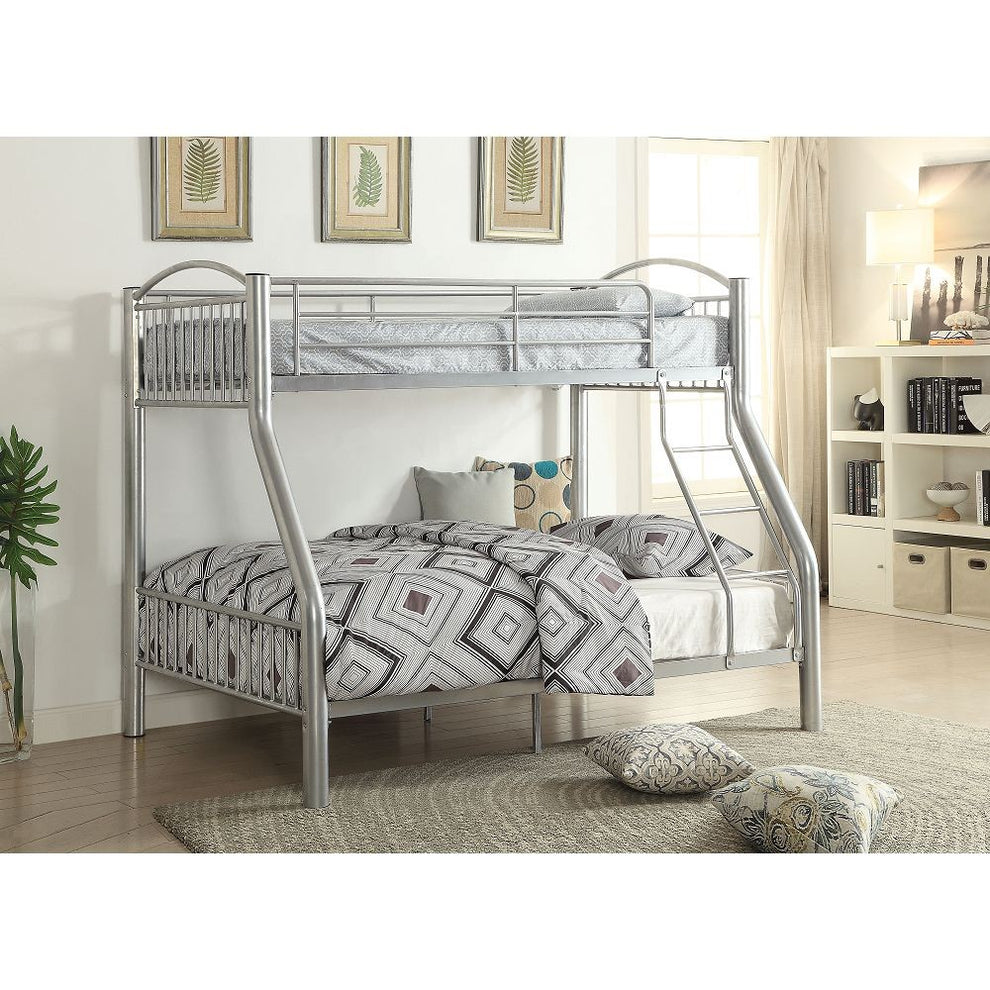 Black Traditional Twin Over Full Bunk Bed By Homeroots | Beds | Modishstore - 5