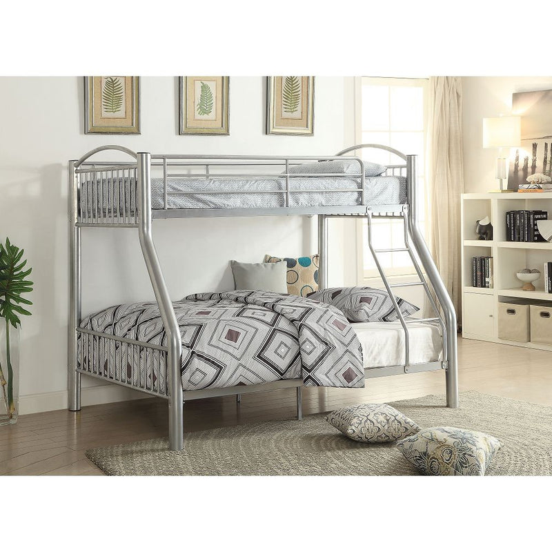 Black Traditional Twin Over Full Bunk Bed By Homeroots | Beds | Modishstore - 5
