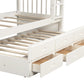 White Twin Over Twin Bunk Bed With Trundle And Drawers By Homeroots | Beds | Modishstore - 8