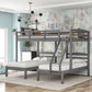 Gray Full Over Double Twin Triple Bunk Bed By Homeroots | Beds | Modishstore