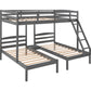 Gray Full Over Double Twin Triple Bunk Bed By Homeroots | Beds | Modishstore - 6
