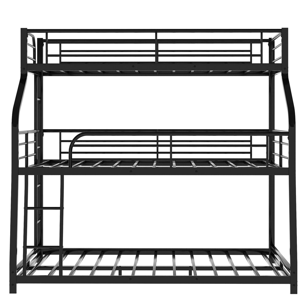 Black Twin Xl Over Full Xl Over Queen Size Bunk Bed By Homeroots | Beds | Modishstore - 8