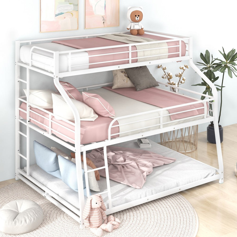 Black Twin Xl Over Full Xl Over Queen Size Bunk Bed By Homeroots | Beds | Modishstore - 10