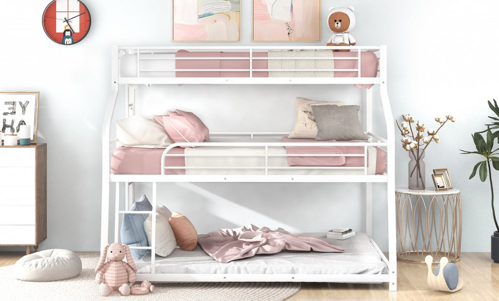 Black Twin Xl Over Full Xl Over Queen Size Bunk Bed By Homeroots | Beds | Modishstore - 12