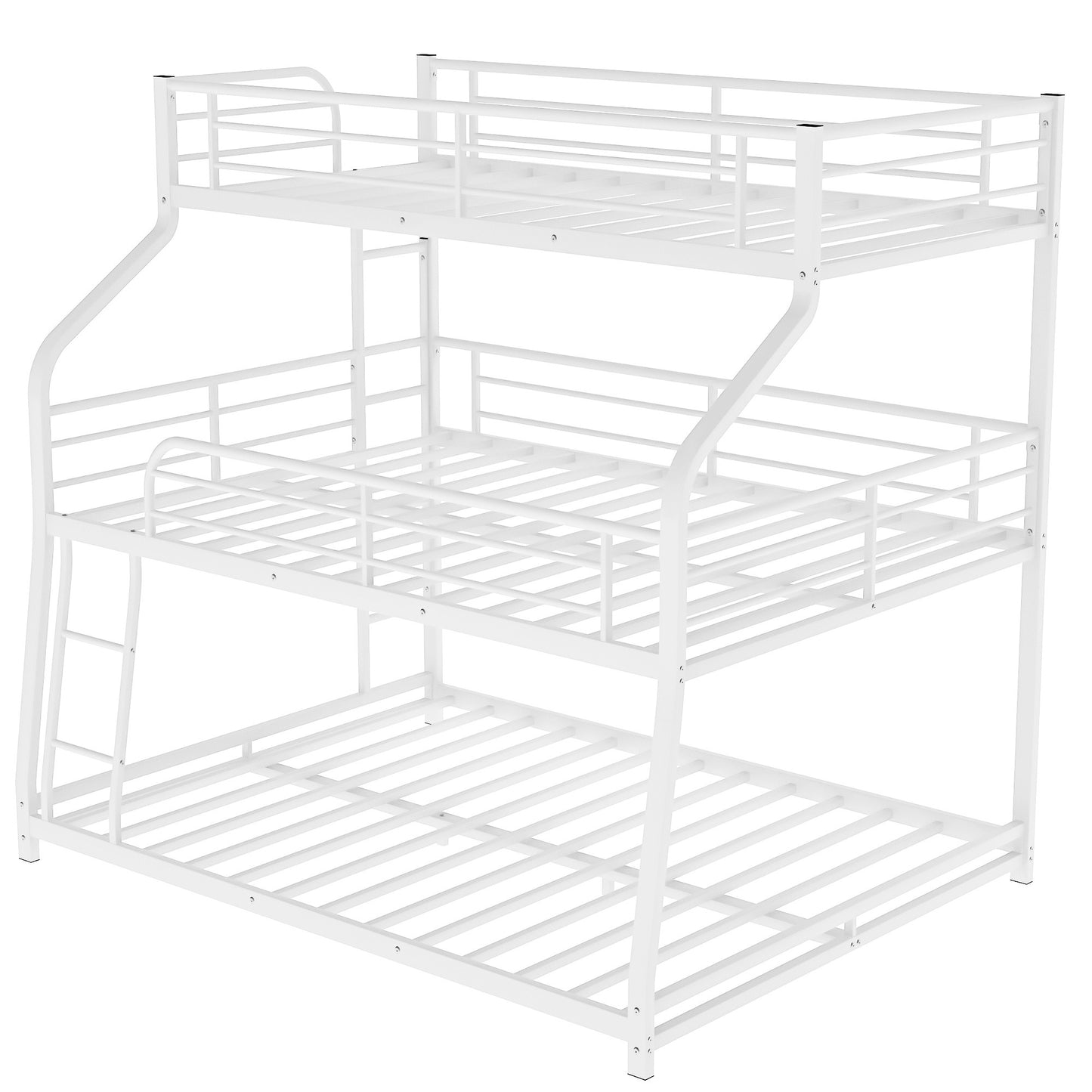 Black Twin Xl Over Full Xl Over Queen Size Bunk Bed By Homeroots | Beds | Modishstore - 15