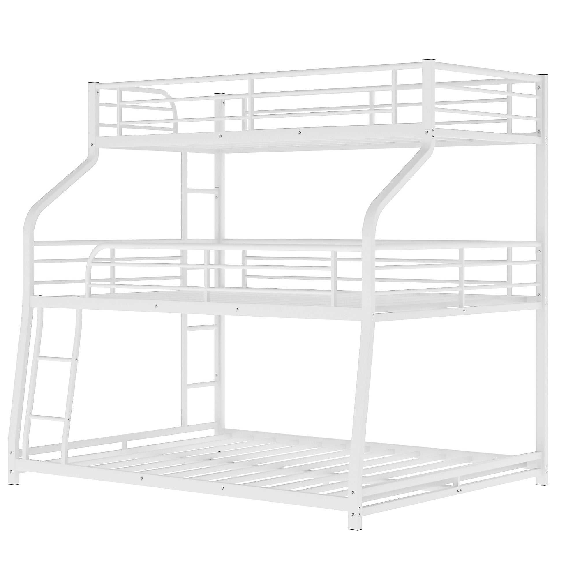 Black Twin Xl Over Full Xl Over Queen Size Bunk Bed By Homeroots | Beds | Modishstore - 16
