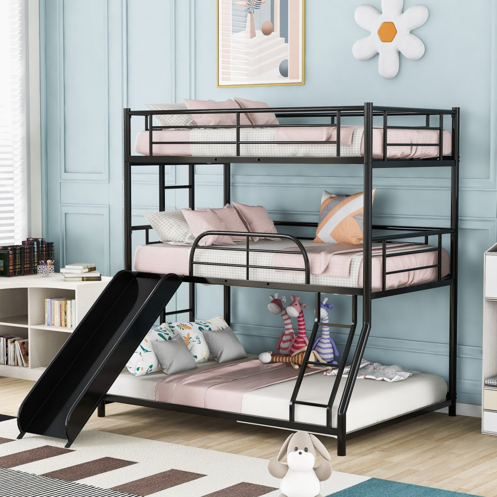Black Twin Over Twin Over Full Size Triple Bunk Bed By Homeroots | Beds | Modishstore