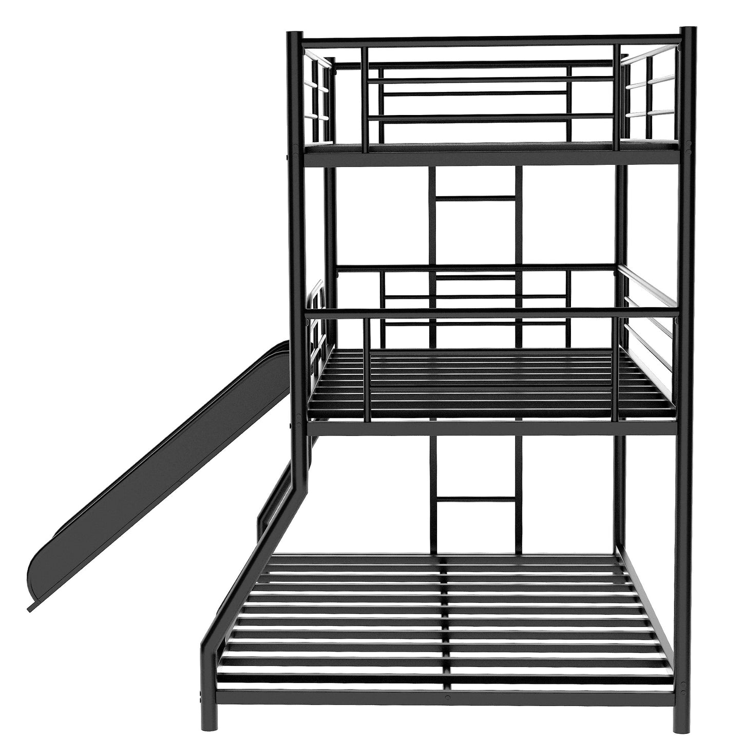 Black Twin Over Twin Over Full Size Triple Bunk Bed By Homeroots | Beds | Modishstore - 9