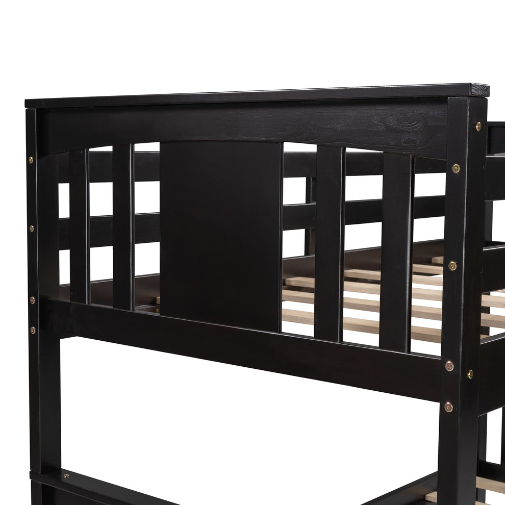 White Double Twin Size Ladder Bunk Bed With Drawers By Homeroots | Beds | Modishstore - 27