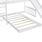 White Double Twin Size Ladder And Slide Bunk Bed By Homeroots | Beds | Modishstore - 9