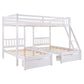 White Full Over Two Twins Triple Bunk Bed By Homeroots | Beds | Modishstore - 7