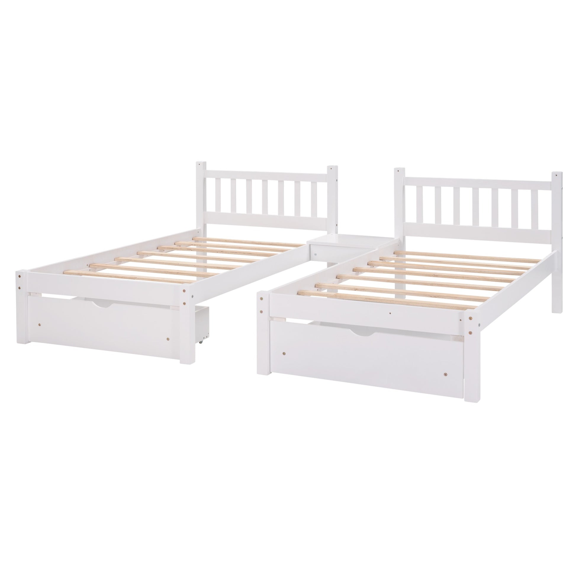 White Full Over Two Twins Triple Bunk Bed By Homeroots | Beds | Modishstore - 9