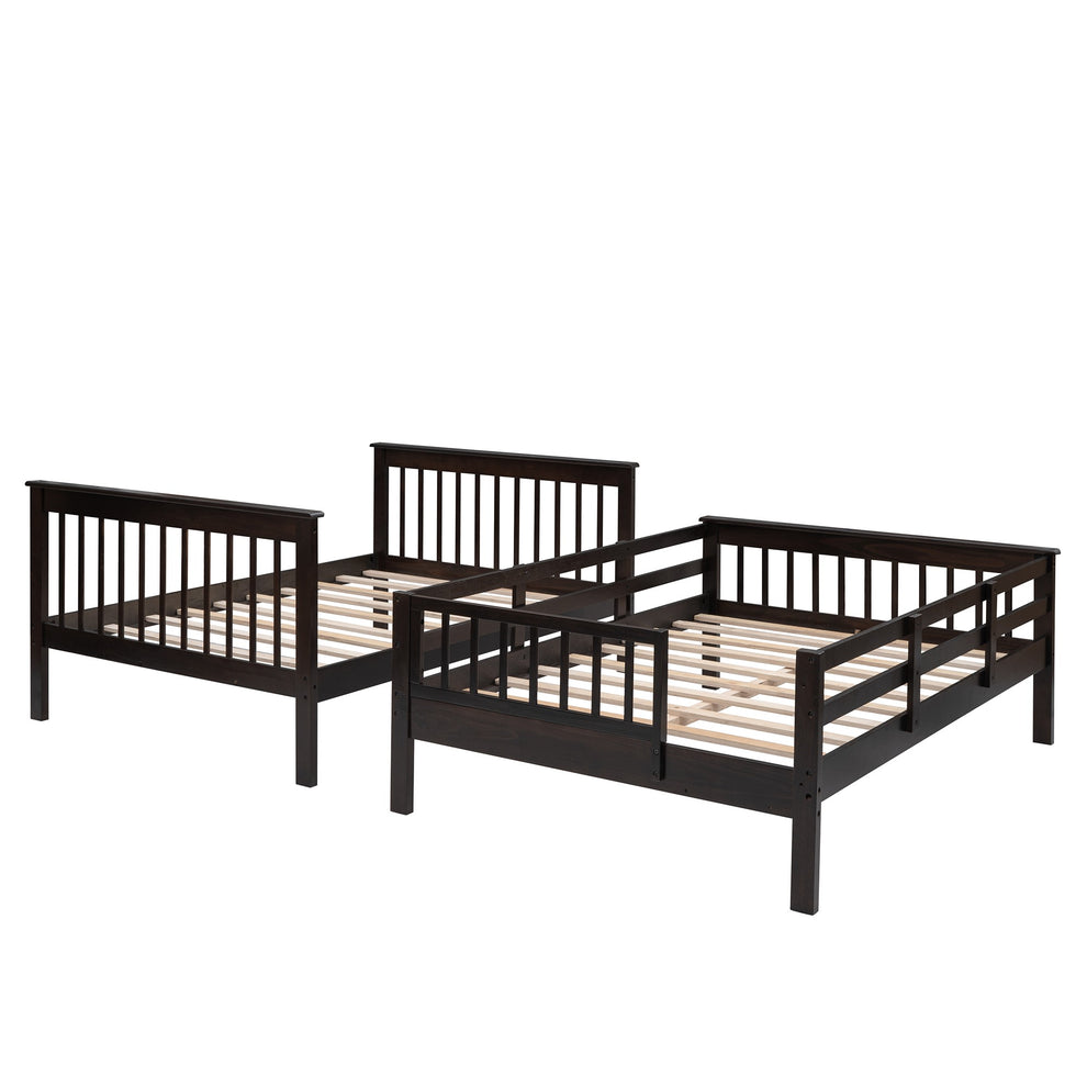 Gray Double Full Size Stairway Bunk Bed By Homeroots | Beds | Modishstore - 18