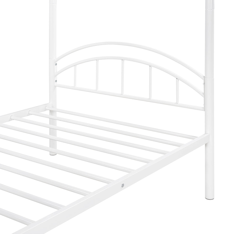 Black Modern Classic Twin Over Twin Metal Bunk Bed By Homeroots | Beds | Modishstore - 16