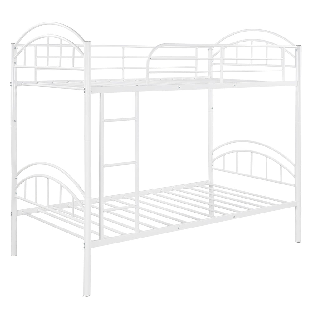 Black Modern Classic Twin Over Twin Metal Bunk Bed By Homeroots | Beds | Modishstore - 17