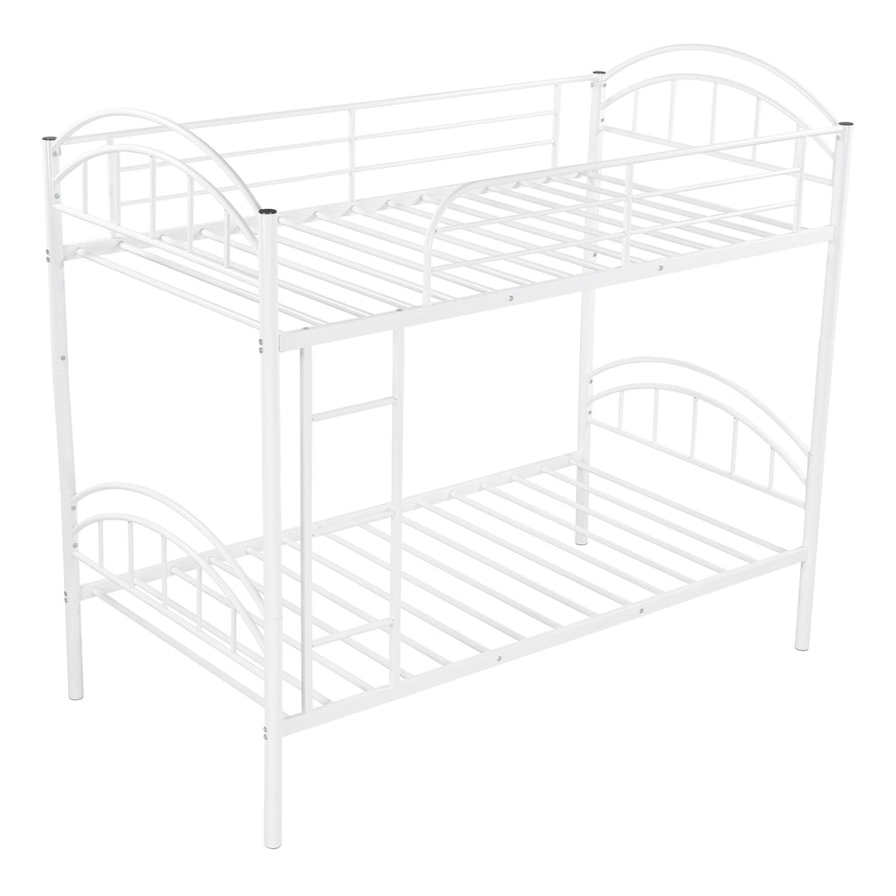 Black Modern Classic Twin Over Twin Metal Bunk Bed By Homeroots | Beds | Modishstore - 18