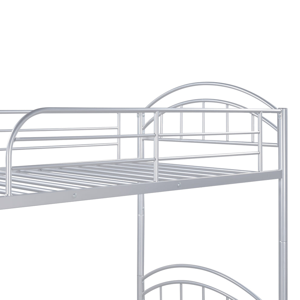 Black Modern Classic Twin Over Twin Metal Bunk Bed By Homeroots | Beds | Modishstore - 26