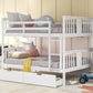 Modern White Full Over Full Bunk Bed With Two Drawers By Homeroots | Beds | Modishstore - 3